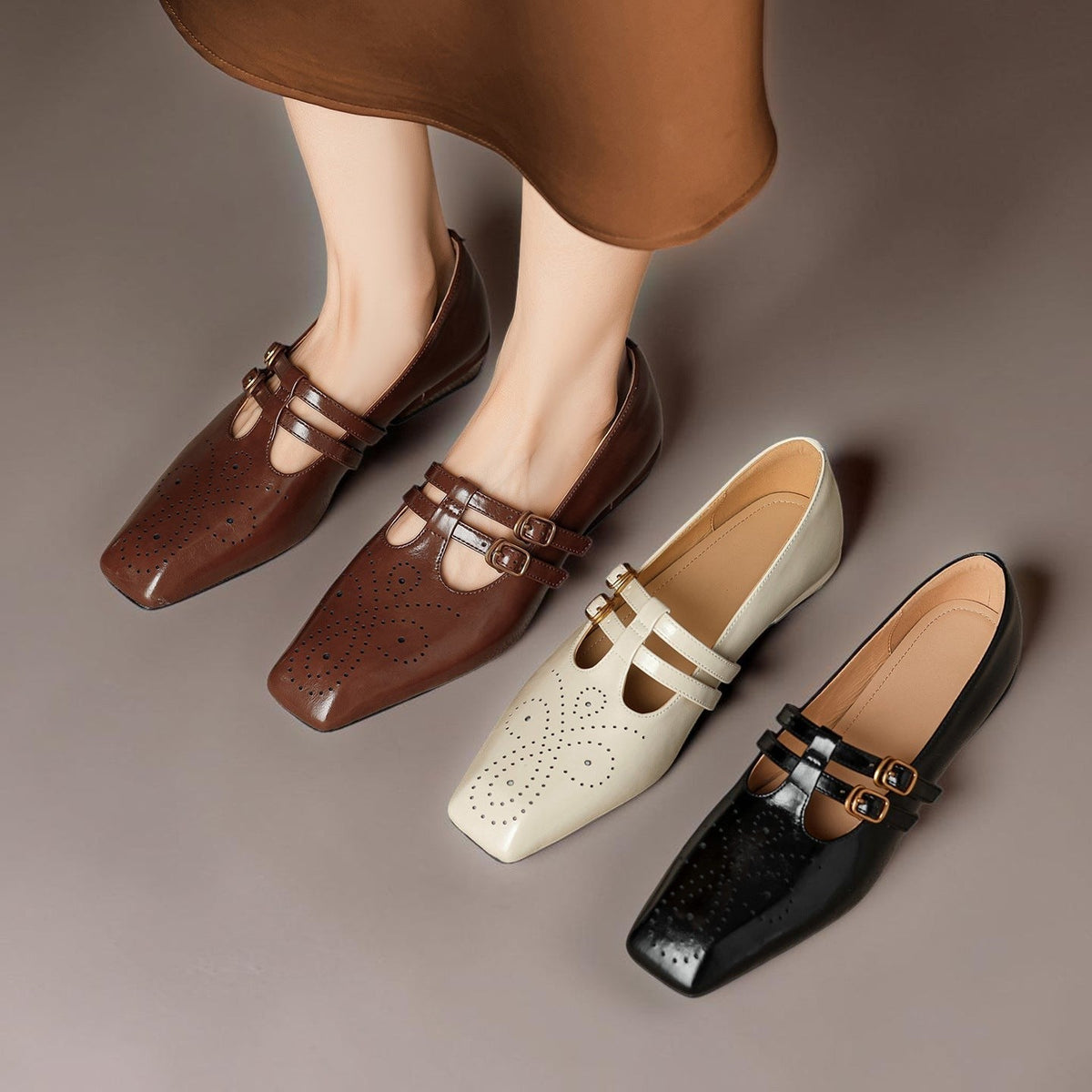 Marisol | Escarpin Mary Jane brogue à double bride